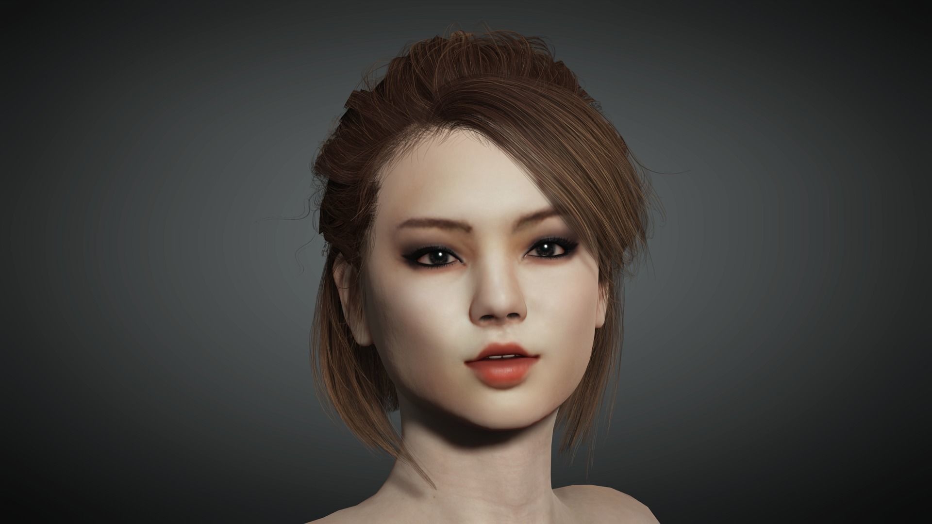 AAA Realistic Female Character 07 Low-poly 3D model_17