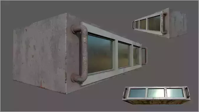 Server Rack - Screen Console Model for sci-fi indoor scene Low-poly 3D model