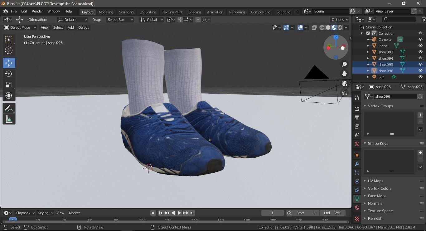 Shoe low poly printed model Low-poly 3D model_5
