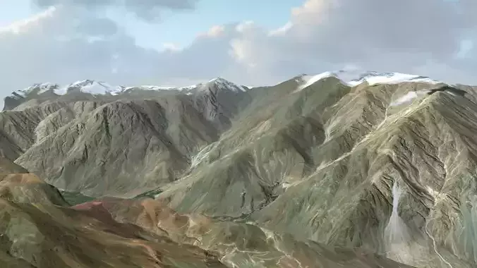 Afghanistan Landscape Low-poly 3D model