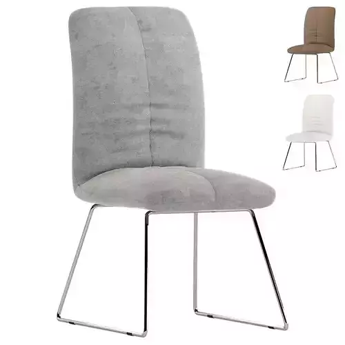 Upholstered chair set Aturin painted in mud anthracite set of 2