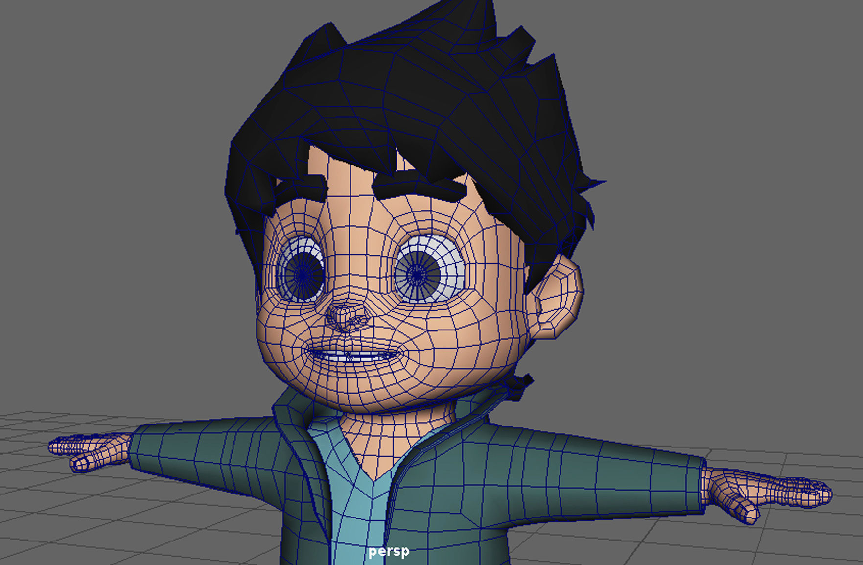 3d kid cartoon character Low-poly 3D model_2