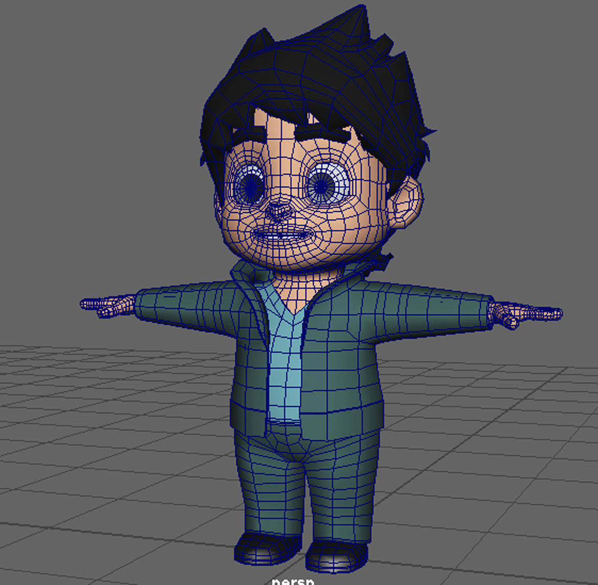 3d kid cartoon character Low-poly 3D model_1