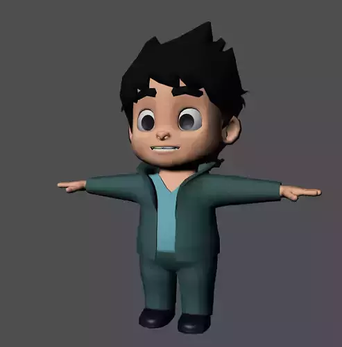3d kid cartoon character