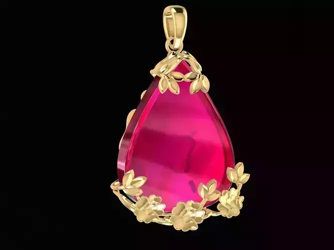 Elegant Teardrop Gemstone Pendant Jewelry for Women 1256