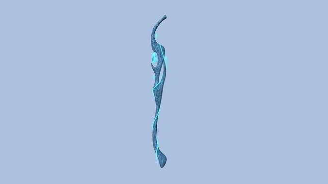 Fantasy Mage Staff 06 Water - Medieval Fantasy Weapon Low-poly 3D model