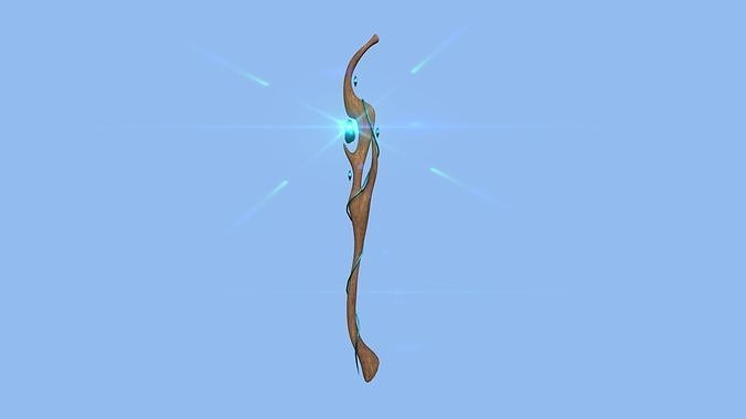 Fantasy Mage Staff 08 Wood - Medieval Fantasy Weapon Low-poly 3D model
