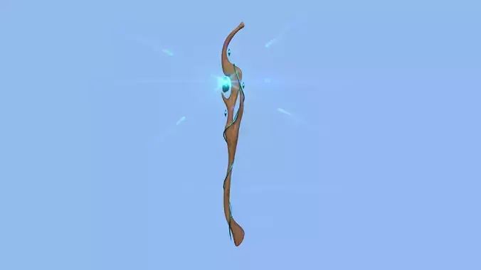 Fantasy Mage Staff 08 Wood - Medieval Fantasy Weapon Low-poly 3D model