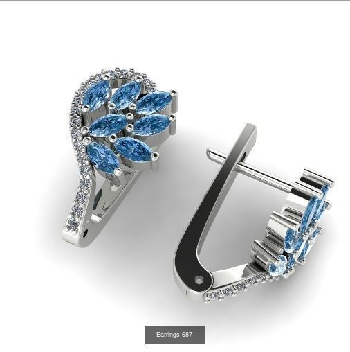 Pendant ring earrings 3D Model Collection_2