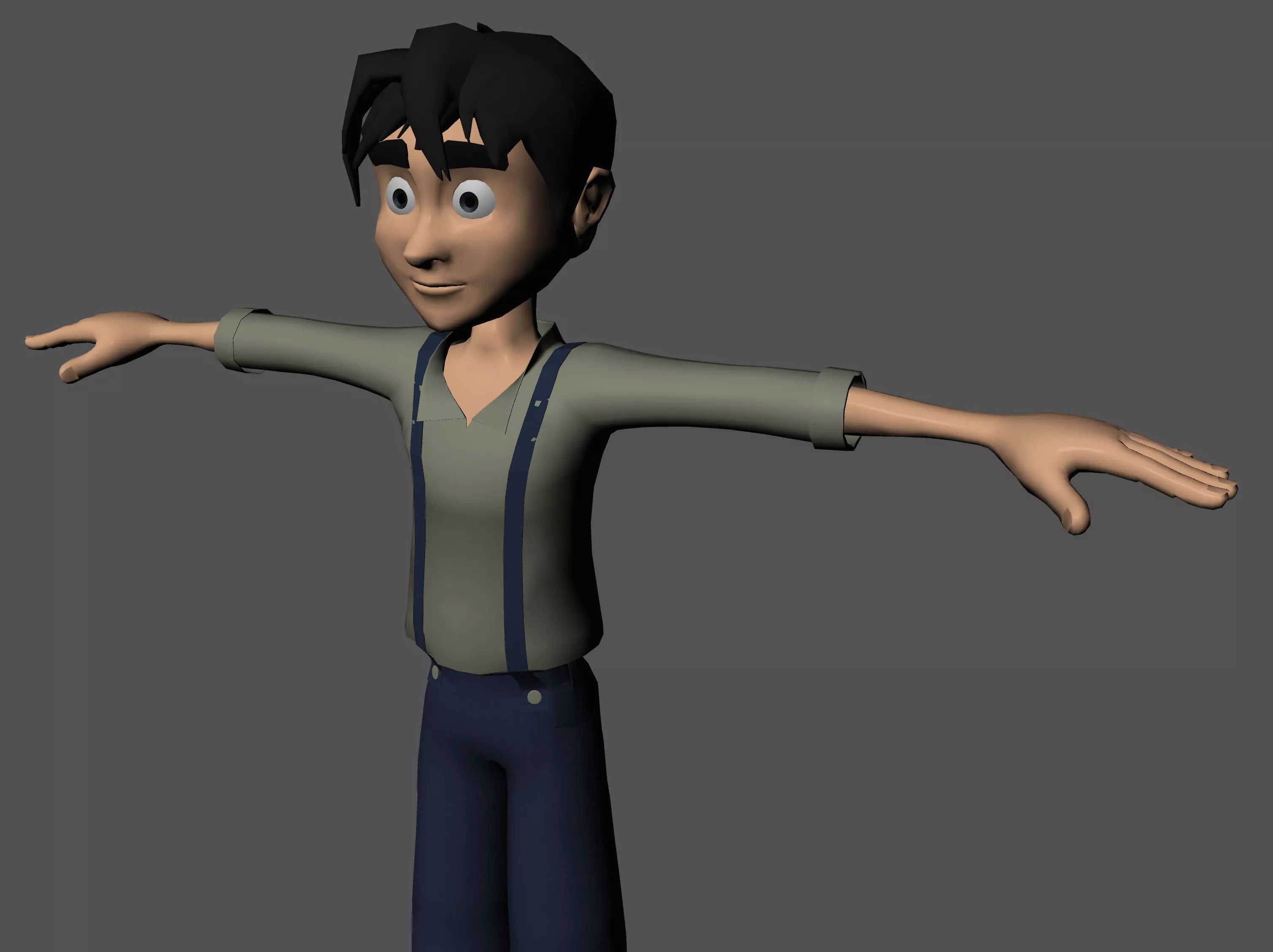 3d boy cartoon character 3D model_0