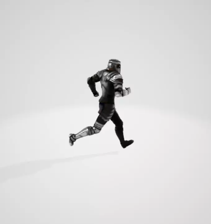 Pre Animated Running Soldier 3D model_0