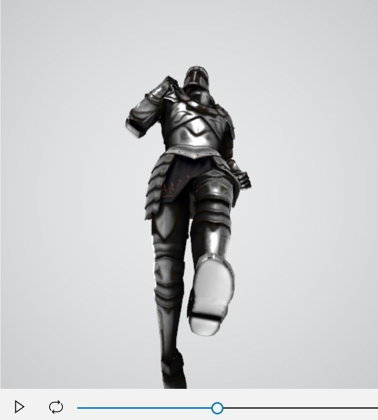 Pre Animated Running Soldier 3D model_3