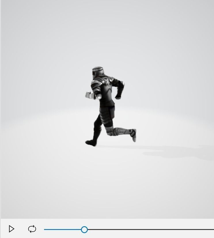 Pre Animated Running Soldier 3D model_2