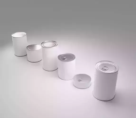 Cans In 6 Sizes - 3D model