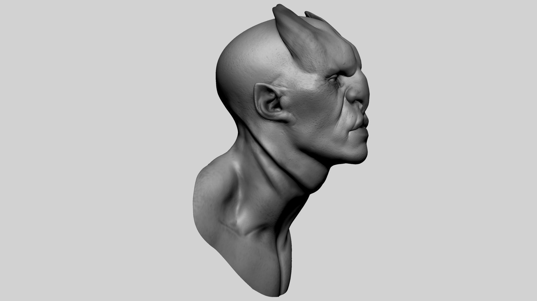 Creature Head v19 3D model_2