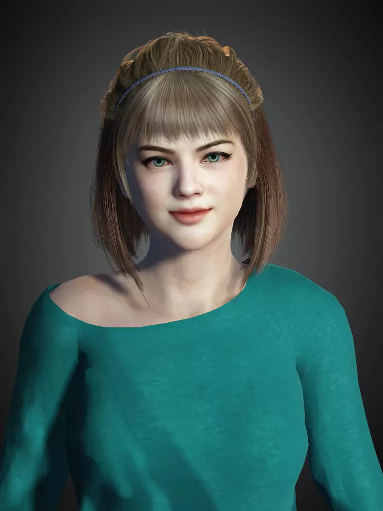 AAA Realistic Female Character 08 Low-poly 3D model_0