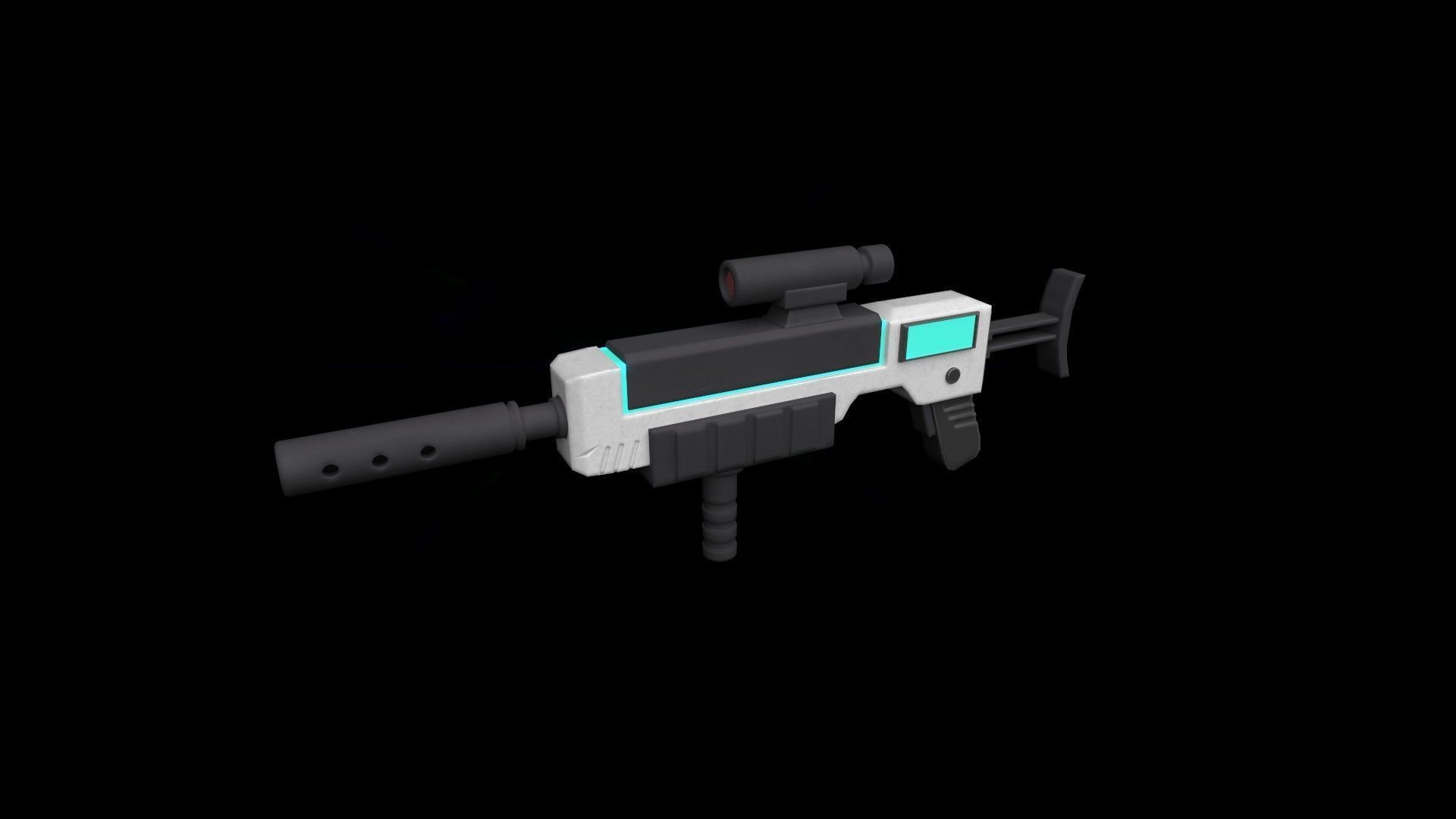 Stylized plasma gun Low-poly 3D model_1