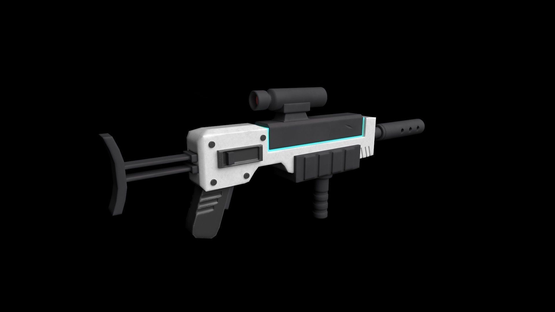 Stylized plasma gun Low-poly 3D model_5