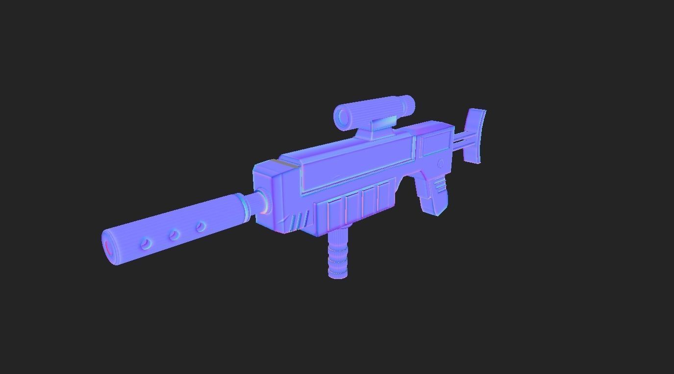 Stylized plasma gun Low-poly 3D model_10