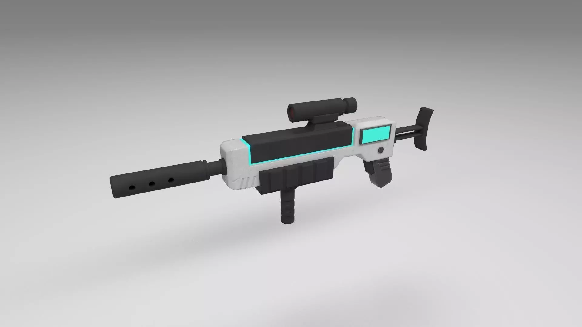Stylized plasma gun Low-poly 3D model_0