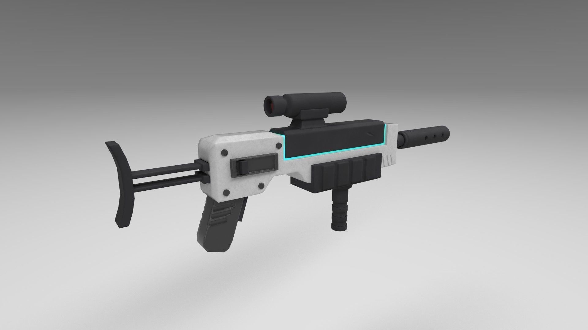 Stylized plasma gun Low-poly 3D model_4