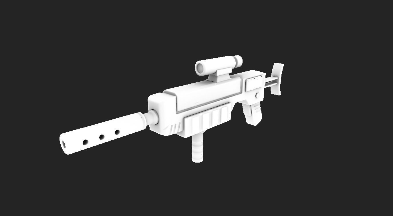 Stylized plasma gun Low-poly 3D model_11