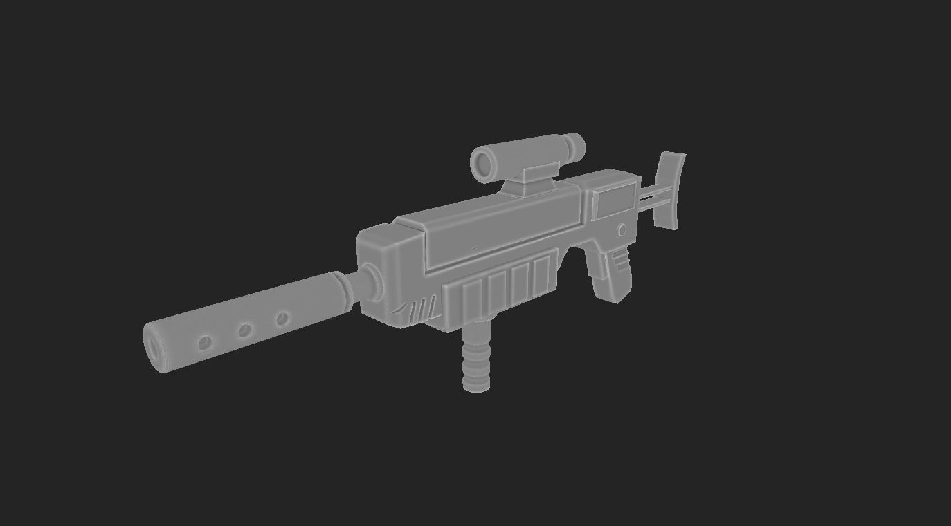 Stylized plasma gun Low-poly 3D model_12