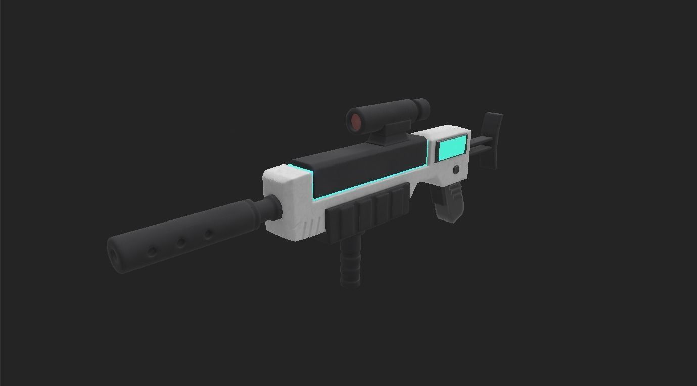 Stylized plasma gun Low-poly 3D model_9