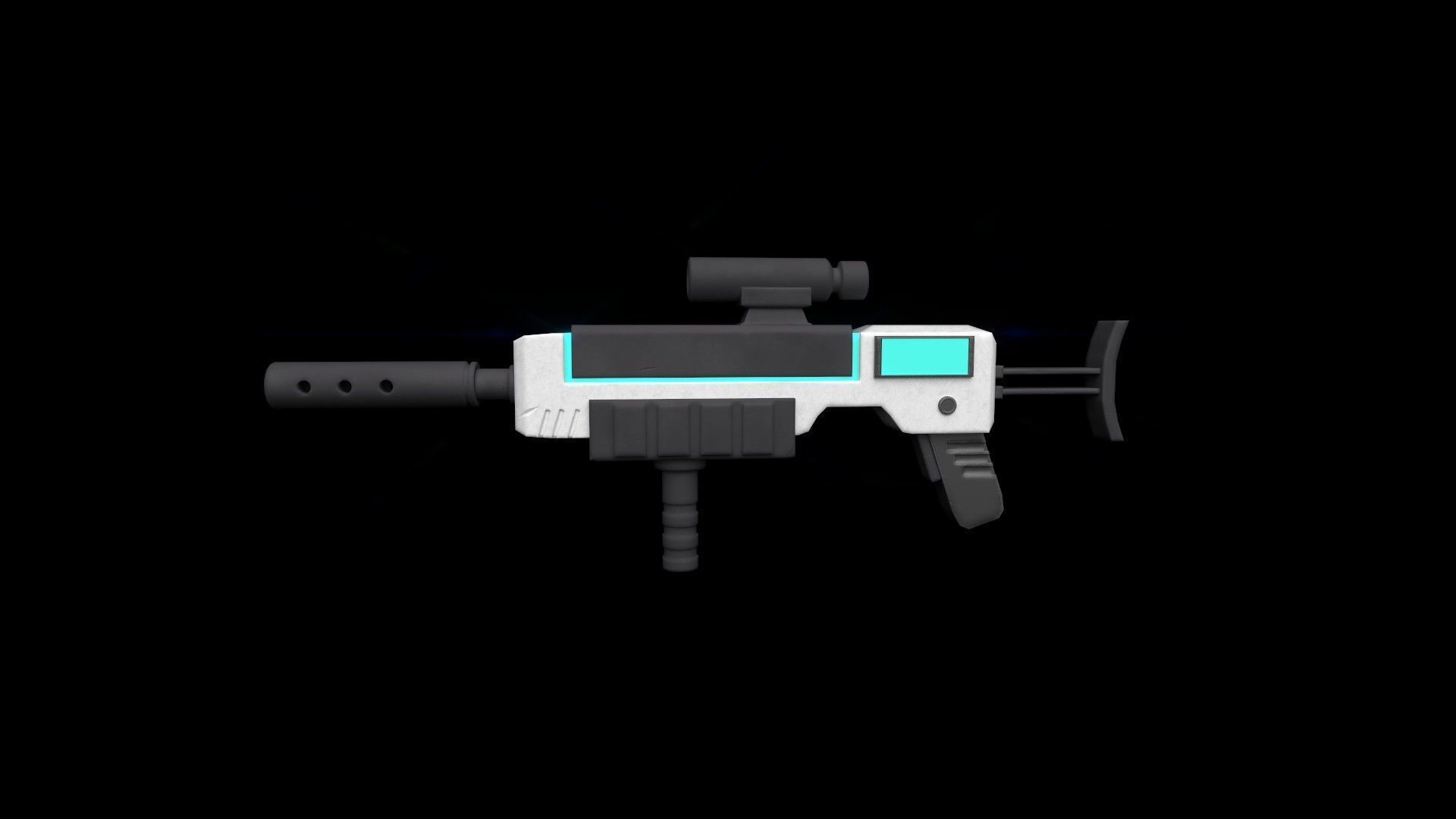 Stylized plasma gun Low-poly 3D model_3