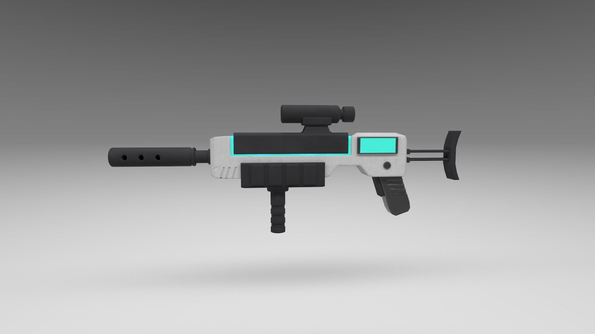 Stylized plasma gun Low-poly 3D model_2