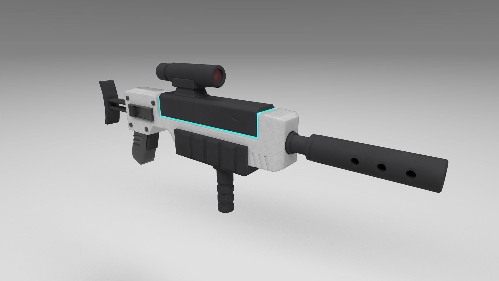 Stylized plasma gun Low-poly 3D model_6