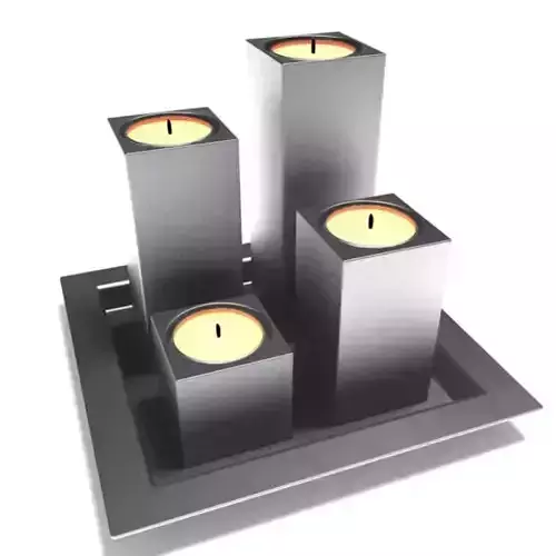 Candle Set four candles in square tray