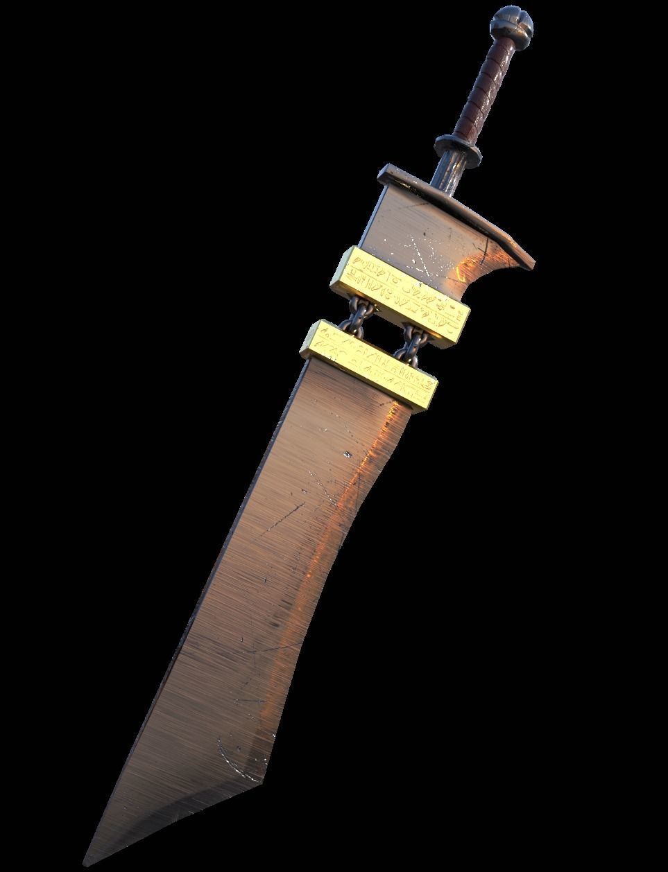 Giant two handed sword  Free low-poly 3D model_0