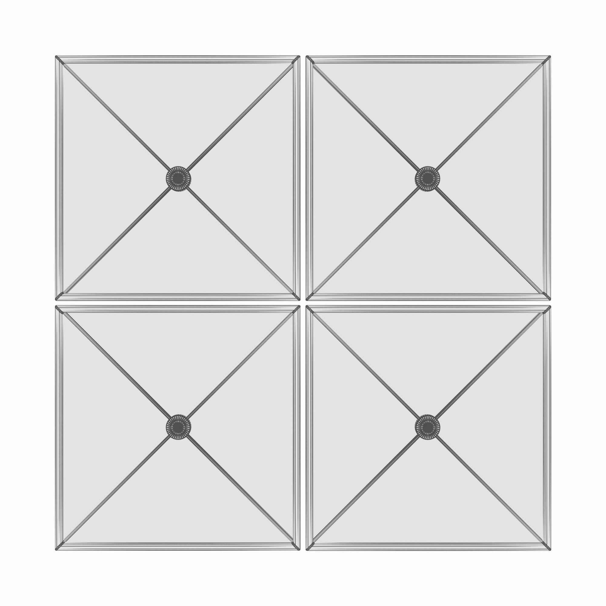 Jeffrey Large Framed Wall Mirror - Set of 4 3D model_2