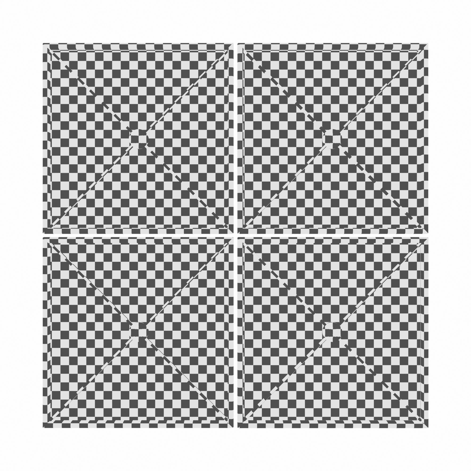 Jeffrey Large Framed Wall Mirror - Set of 4 3D model_3