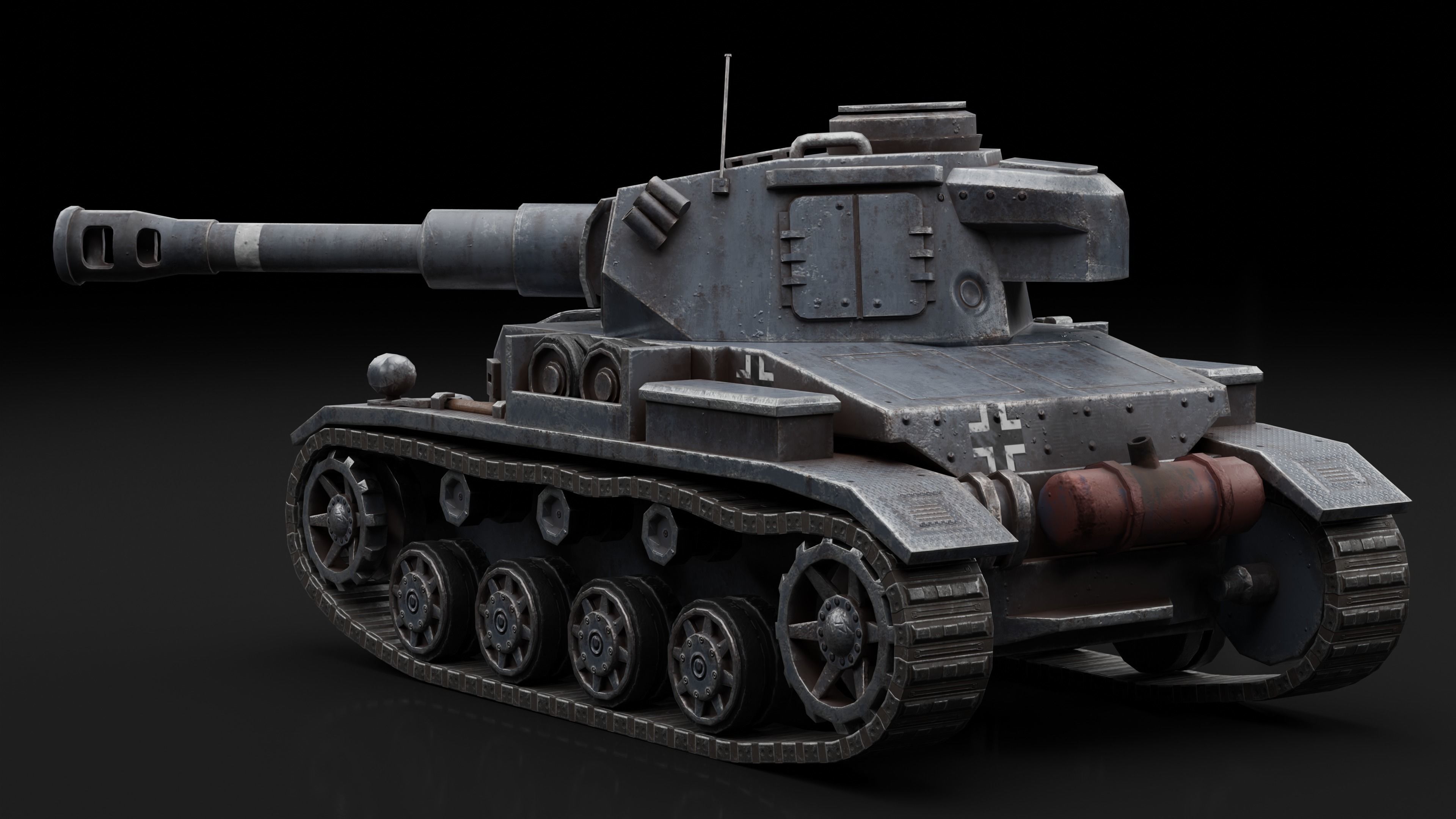 Mini Panzer 4 Tank Low-poly 3D model_1