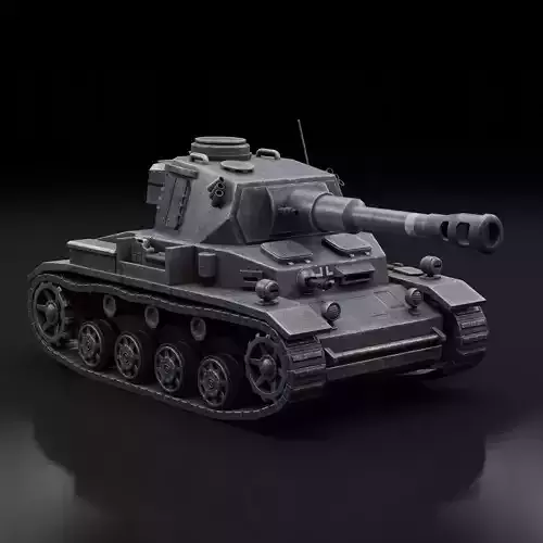 Mini Panzer 4 Tank Low-poly 3D model