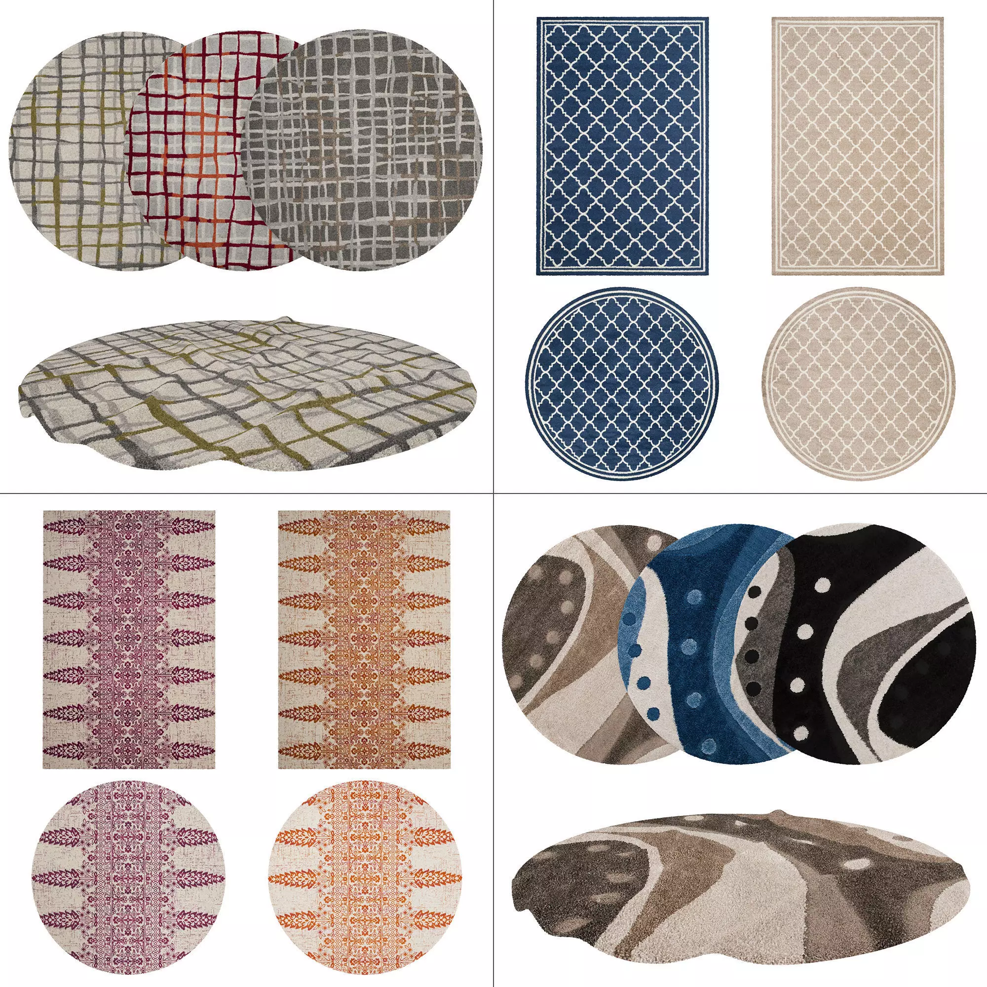 4 in 1 Rug Collection No 9 Low-poly 3D model