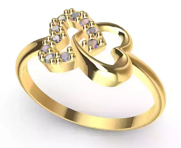 Anillo corazones cruzados fabricable