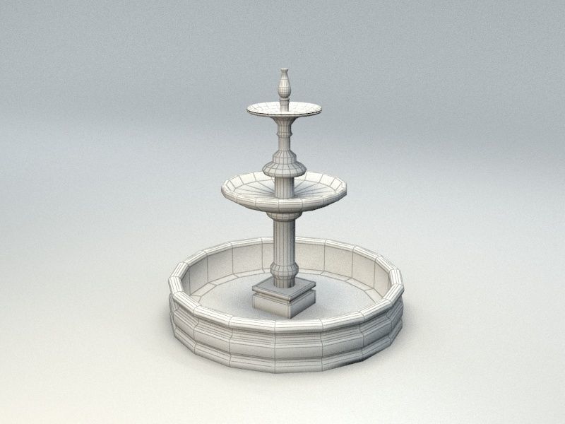old fountain Low-poly 3D model_3