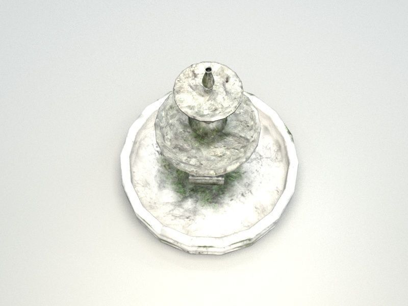 old fountain Low-poly 3D model_2