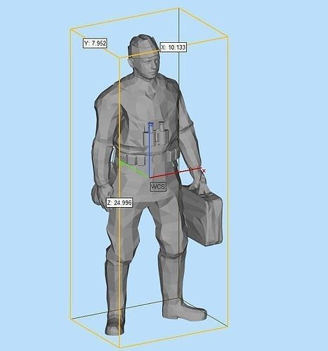 German officer WWII 3D print model