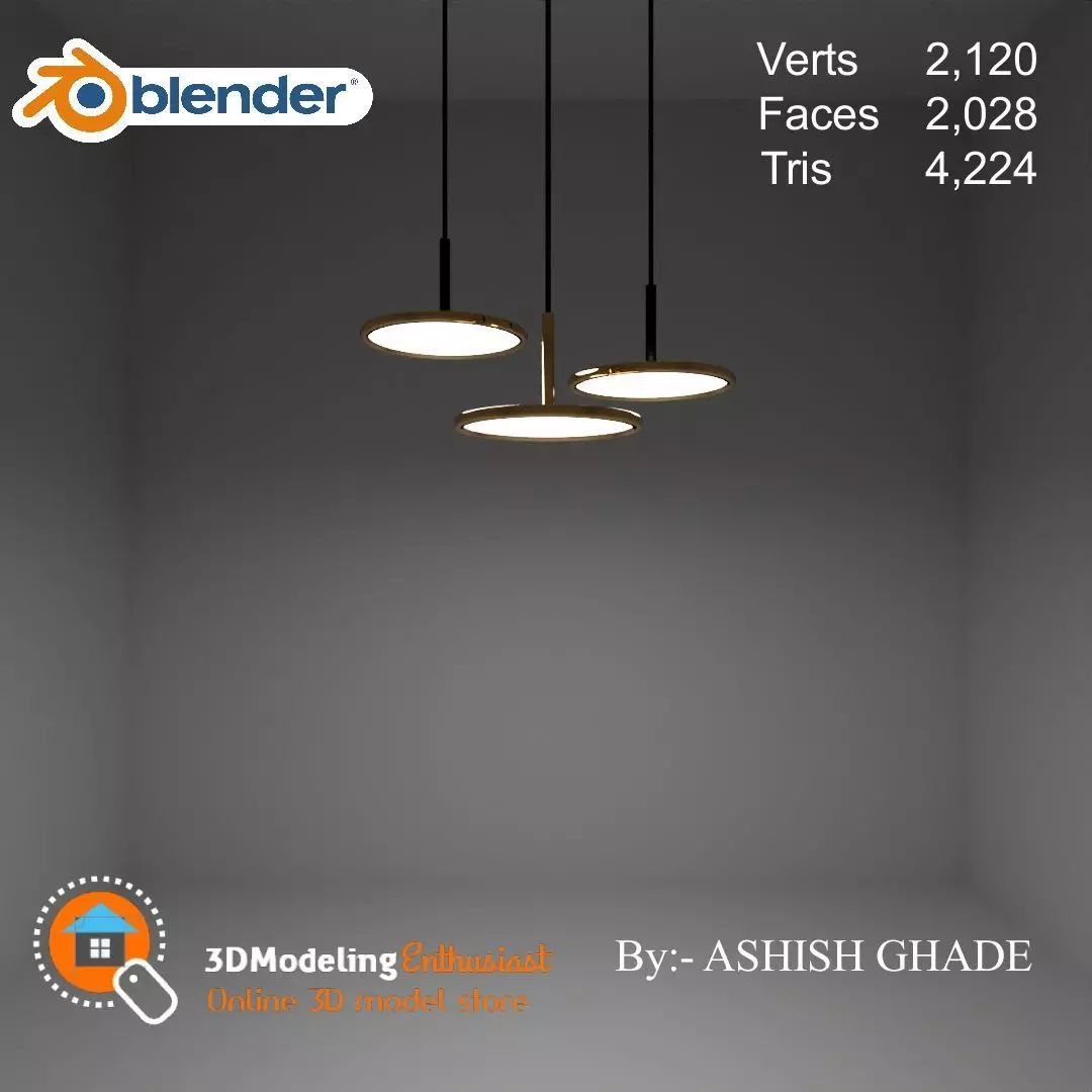 Pendant light Free low-poly 3D model