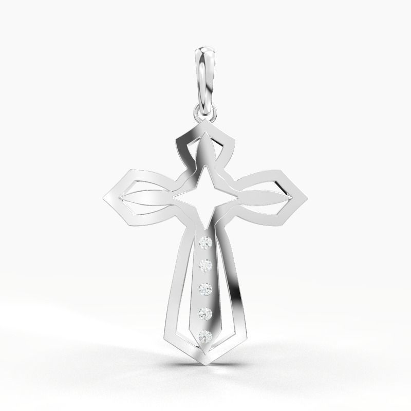 JESUS CROSS DIAMOND PENDANT 3D print model_7