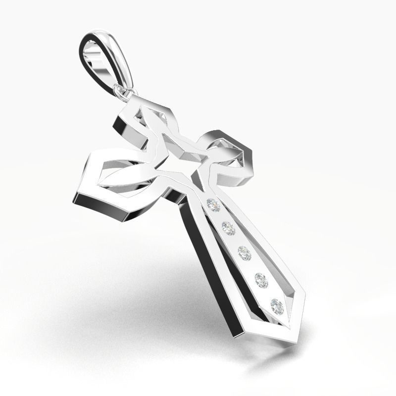 JESUS CROSS DIAMOND PENDANT 3D print model_9