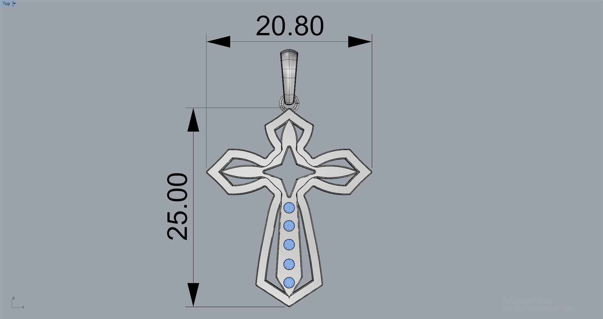 JESUS CROSS DIAMOND PENDANT 3D print model_10