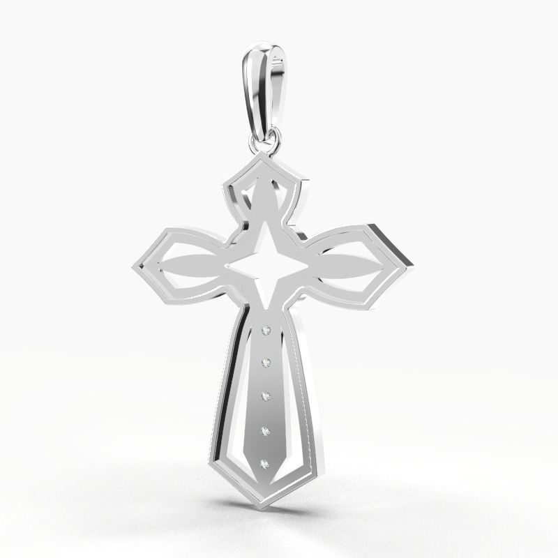 JESUS CROSS DIAMOND PENDANT 3D print model_5