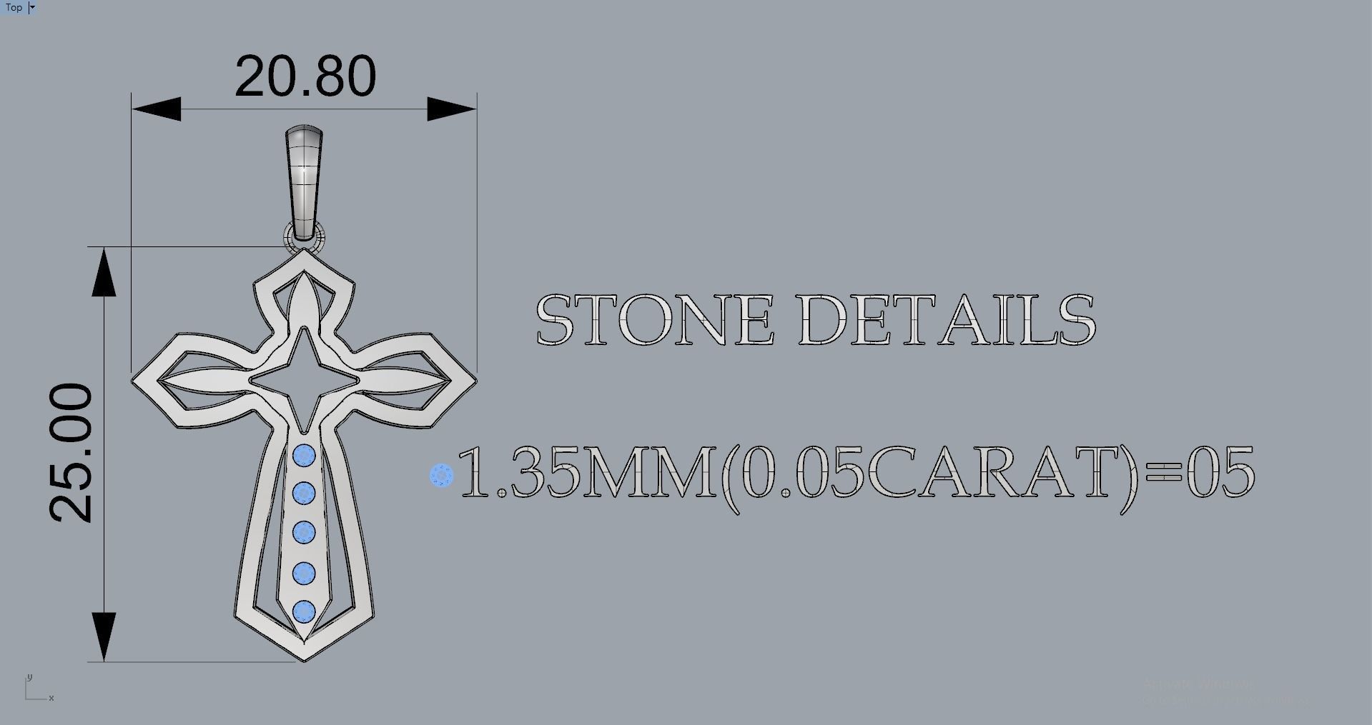 JESUS CROSS DIAMOND PENDANT 3D print model_11