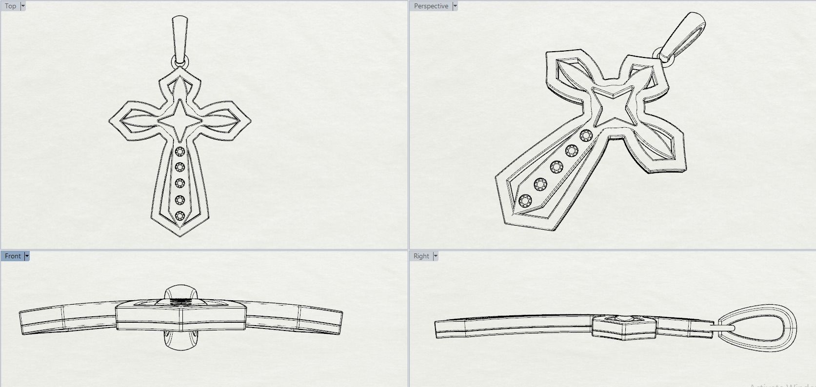 JESUS CROSS DIAMOND PENDANT 3D print model_14