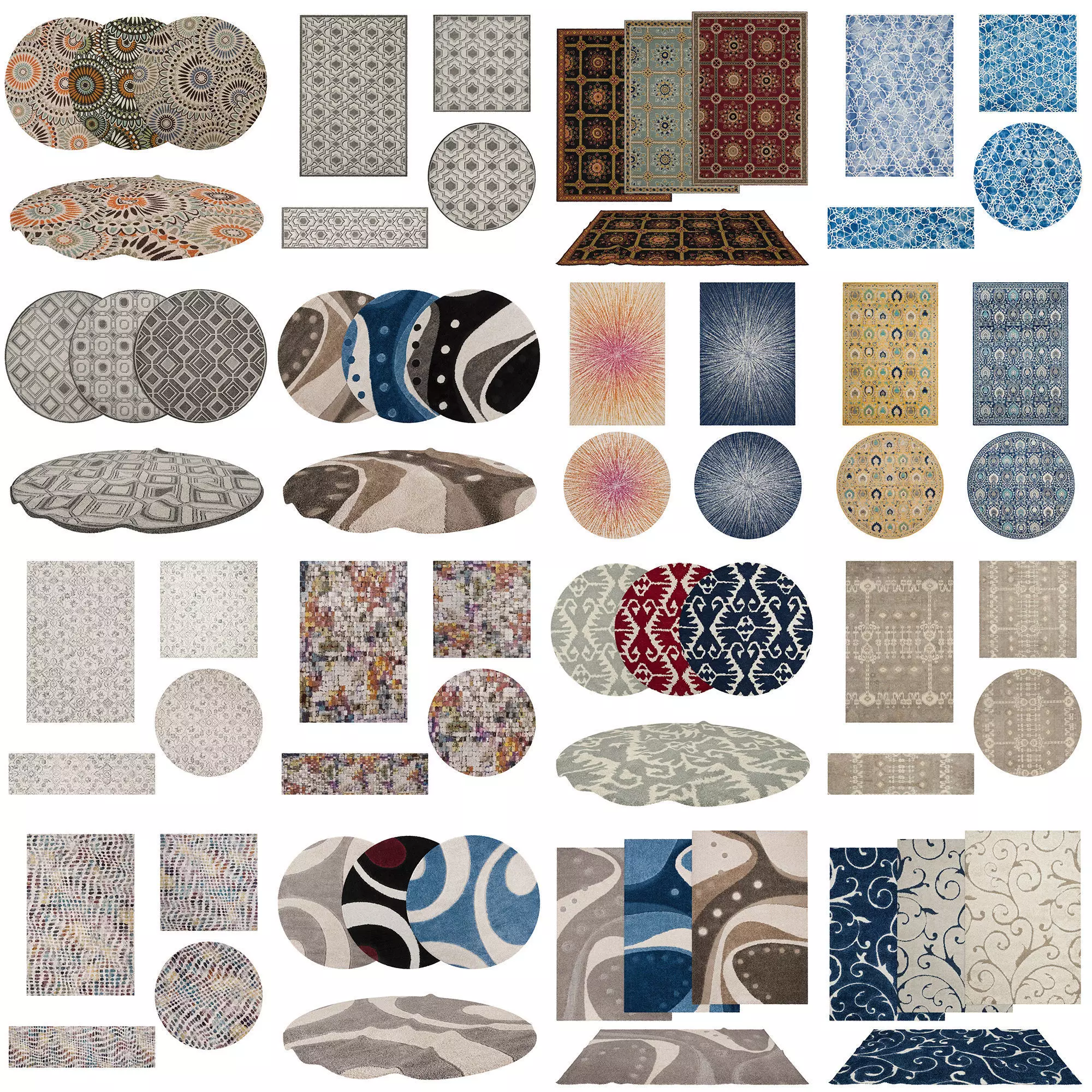 16 in 1 Rug Collection No 10 Low-poly 3D model_0